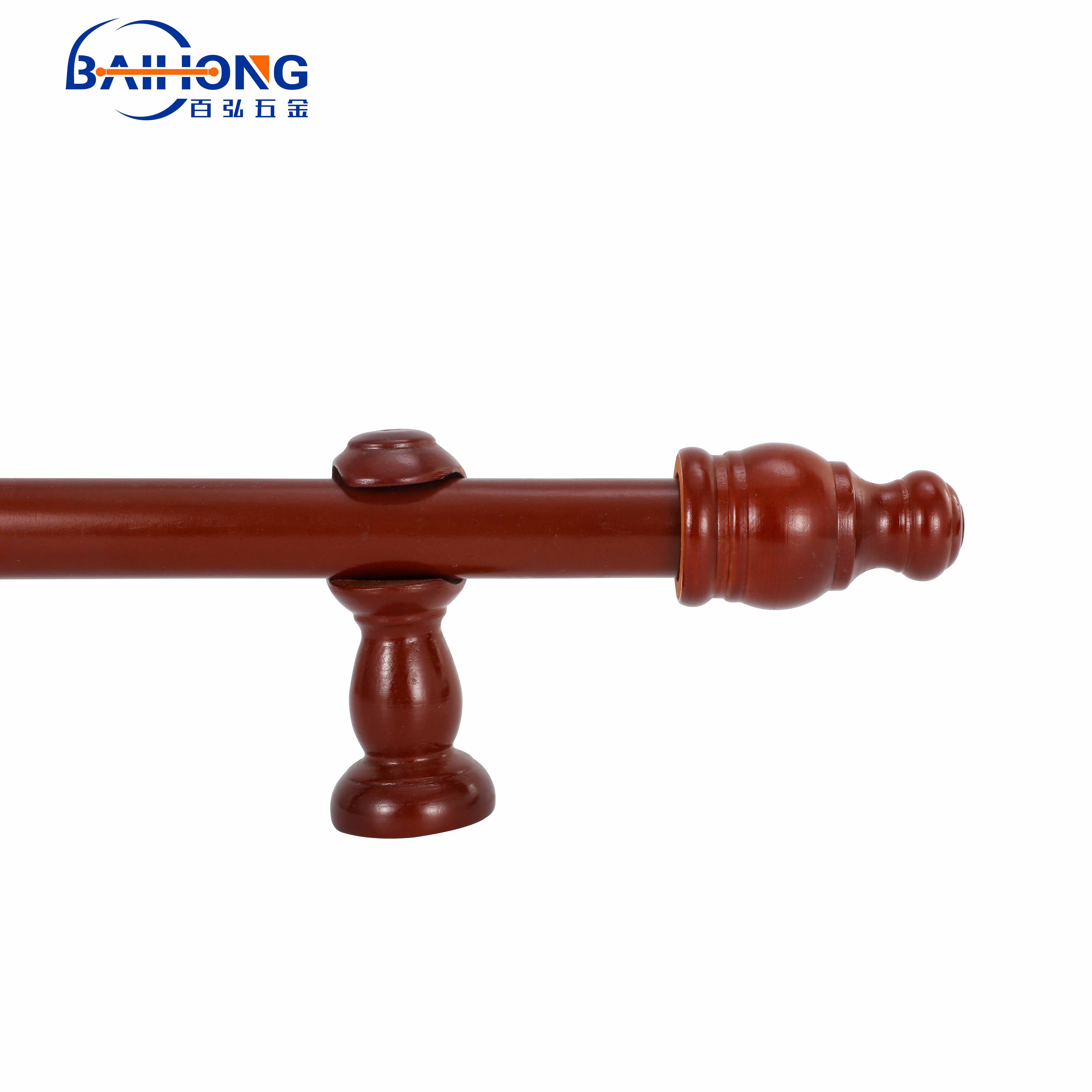 Wood curtain rod.A set of curtain rods made of beech wood Baihong